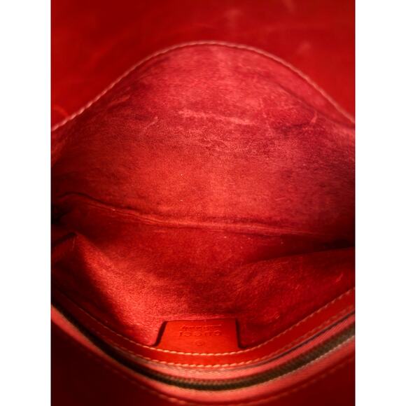 VTG Gucci Jackie Handbag Womens Red Calfskin Leather Top Handle Shoulder Strap - Picture 8 of 12